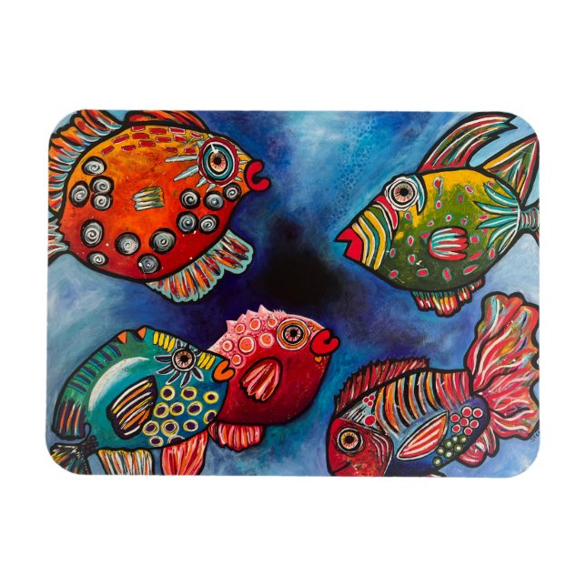 Ímã Reunião da família de peixes (Horizontal)