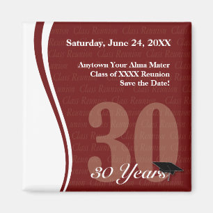 Imã Reunião de classe customizável de 30 anos