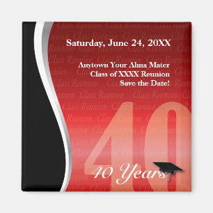 Imã Reunião de classe customizável de 40 anos