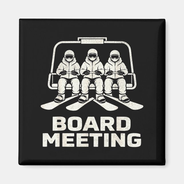 Imã Reunião de Conselho Engraçada Snowboarding Elevado (Frente)