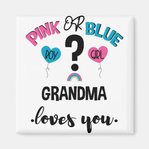 Imã Revelação do Sexo do Bebê Rosa ou Azul Vovó Ama Vo