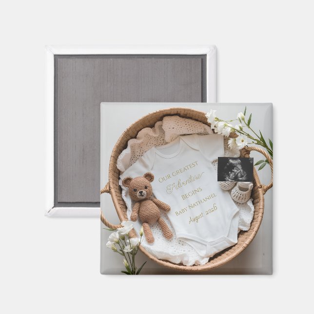 Imã Revelação Neutra do Bebê Presente de anúncio de gr (Front/Back)