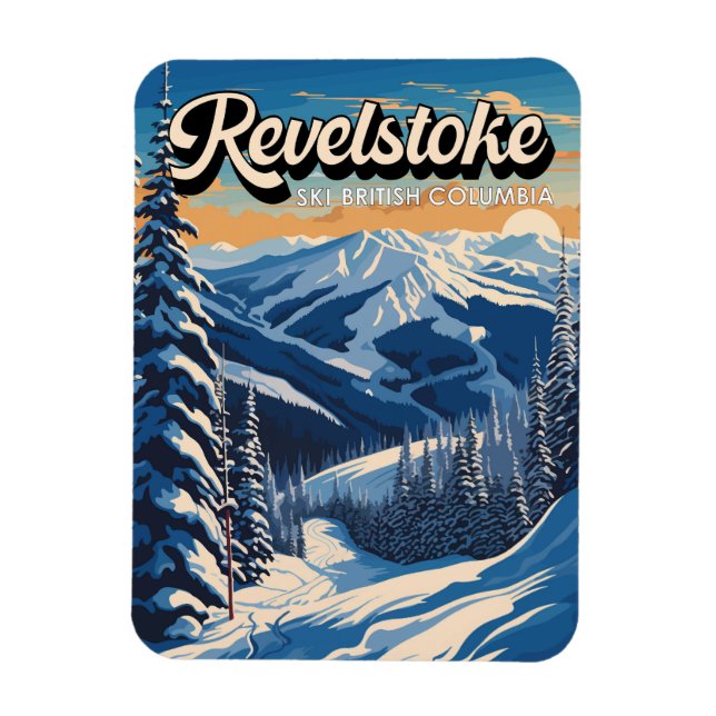 Ímã Revelstoke Canada Winter Vintage (Vertical)