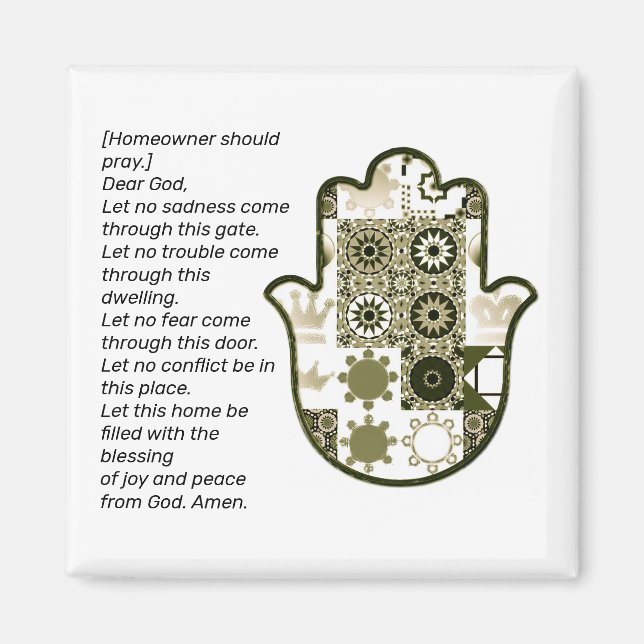 Imã Revisit Square Khamsa Hand Magnet 1 Owner (Frente)
