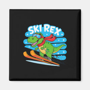 Imã Rex Esquiando Design de Esportes de Inverno de Din