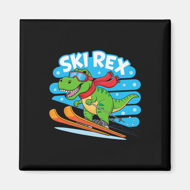 Imã Rex Esquiando Design de Esportes de Inverno de Din (Frente)