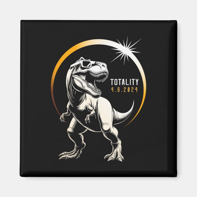 Imã Rex Total Eclipse Solar 2024 Dinossauro Abril 8 Ho (Frente)