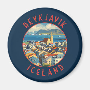 Imã Reykjavík Islândia Círculo Retroalterado