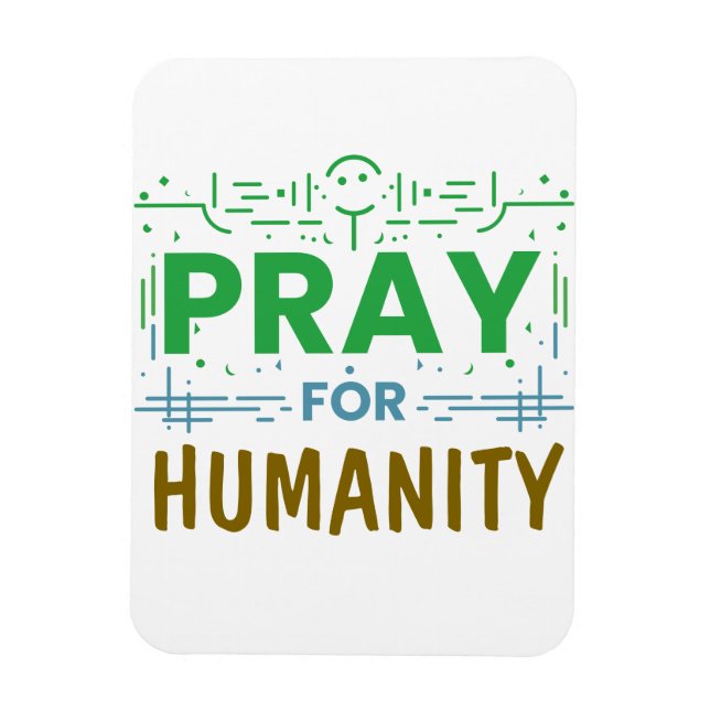 Ímã Reze Por: Honrando a Humanidade (Vertical)