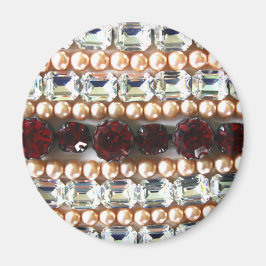 Imã Rhinestones e pérolas - jóias vintage
