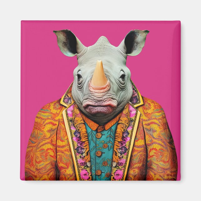 Imã Rhino em Fatos Funky Fashion Arte Rosa (Frente)