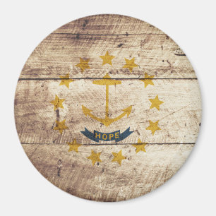 Imã Rhode - bandeira do estado de ilha na grão de