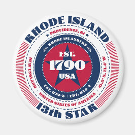Imã Rhode Island Circle Typografia Souvenir Magnet
