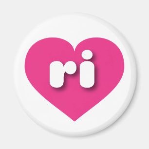 Imã Rhode Island, coração rosa quente - eu amo ri