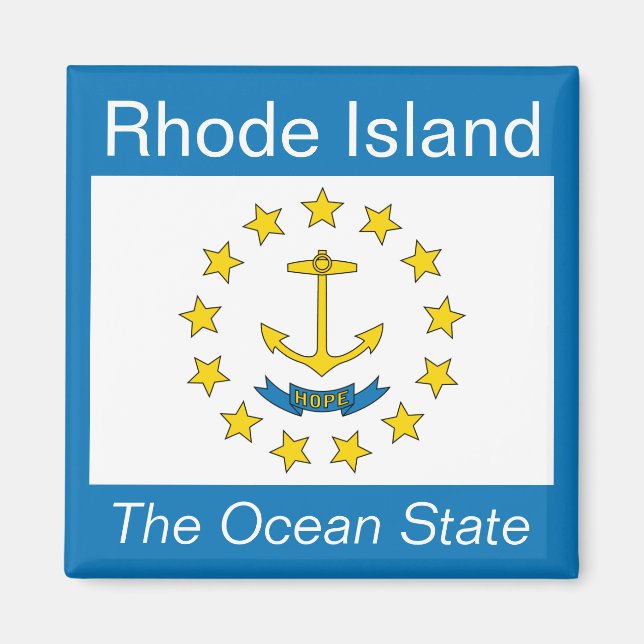 Imã Rhode Island Flag Magnet (Frente)