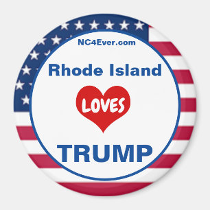 Imã Rhode Island LOVES TRUMP Fridge Patriótica