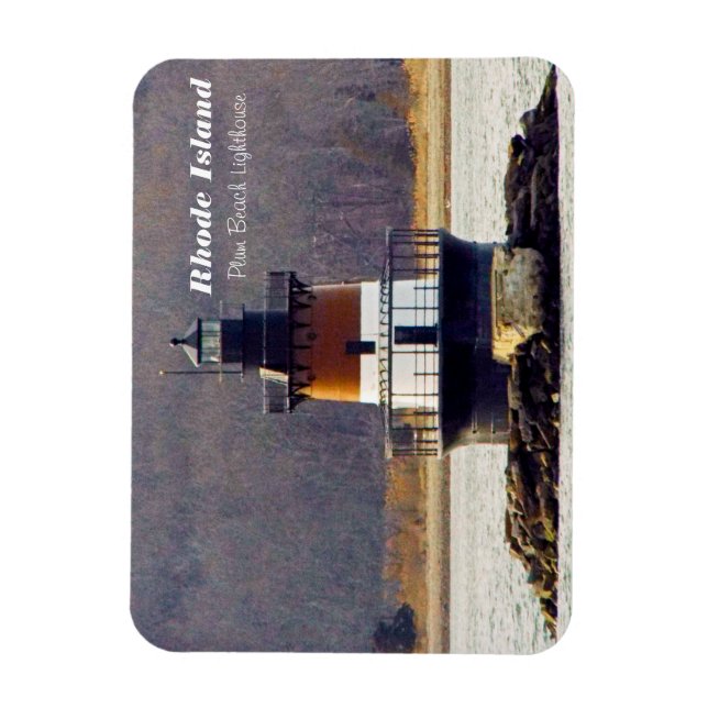 Ímã Rhode Island Plum Beach Light (Vertical)