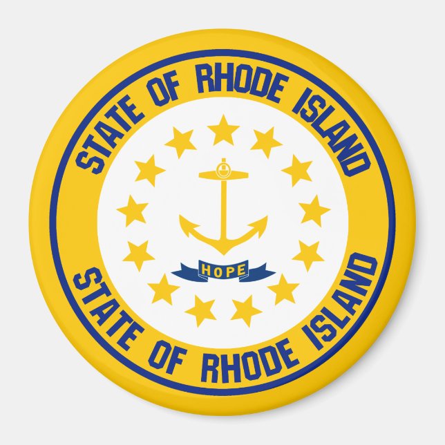 Imã Rhode Island Round Emblem (Frente)