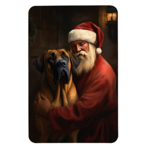 Ímã Rhodesian Ridgeback Papai Noel Natal Festivo