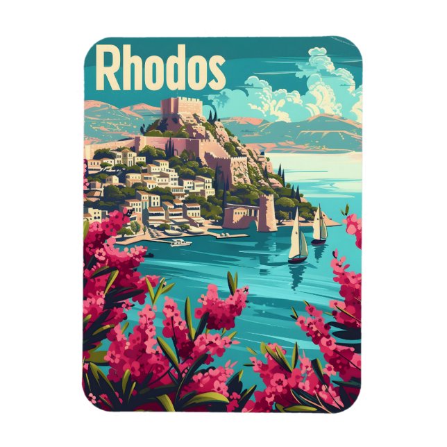 Ímã Rhodos Grécia Vintage (Vertical)