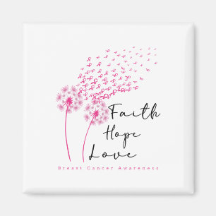 Imã Ribbon Dandelion Faith Hope Ama Cancer