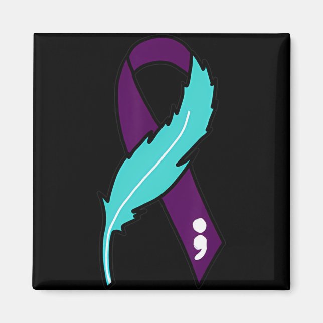 Imã Ribbon Suicide Awareness Mental Health For Men Wom (Frente)