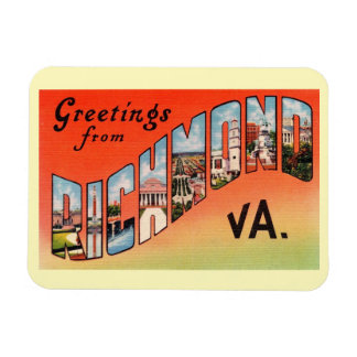 Ímã Richmond Virginia Large - Letra Greeting Vintage