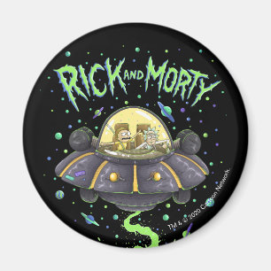 Imã RICK AND MORTY™   Illustrated Space Flight Graphic