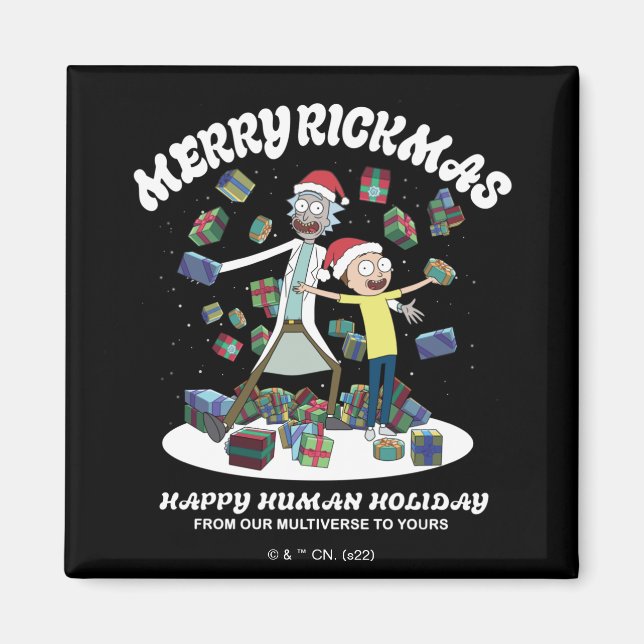 Imã Rick e Morty | Felizes de Rickmas presentes (Frente)