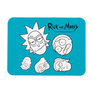 Ímã RICK E MORTY™  Padrão de Cabeça da Família Sm