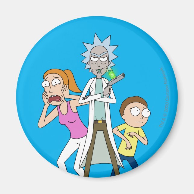 Imã RICK E MORTY™| Rick, Morty e Verão (Frente)