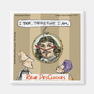 Imã Rick London Cartoons Descartes Relógio Cômico