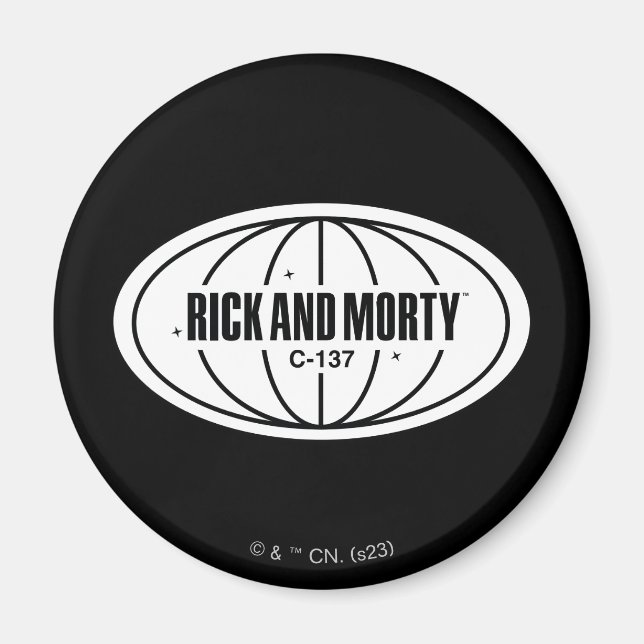 Imã Rick Retroativo e Crachá Dimension Morty C-137 (Frente)
