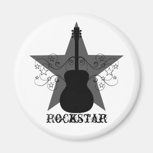 Imã Rico Guitar Star Swirls Magnet, Preto