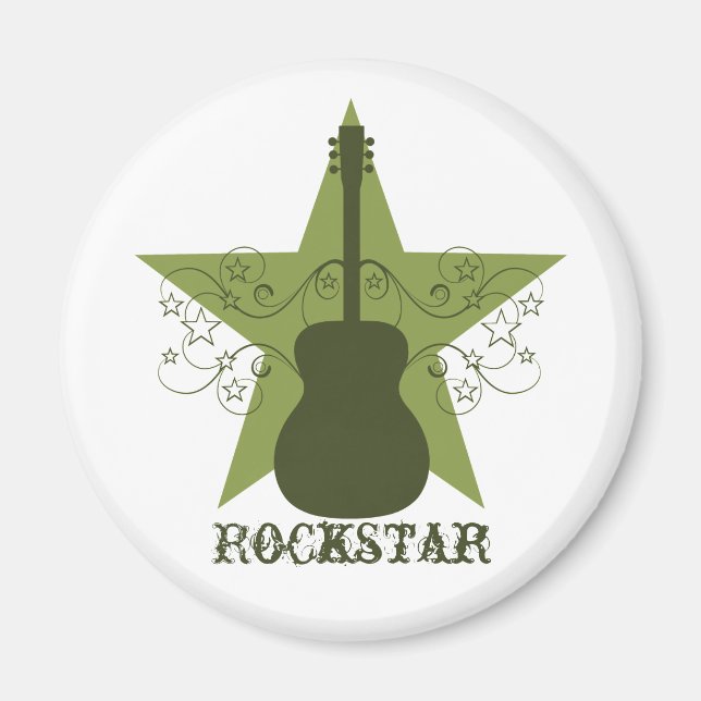 Imã Rico Guitar Star Swirls Magnet, Verde (Frente)