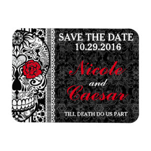 Ímã Rico Lace Sugar Skull Imã salve a data