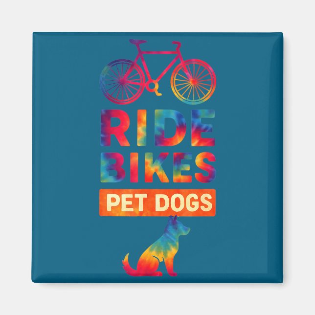 Imã Ride Bikes Pet Dogs Bicycle Cycling Biking Dog Lov (Frente)