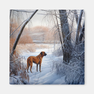 Imã Ridgeback da Rodésia Deixou nevar o Natal
