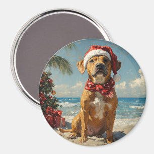 Imã Ridgeback Dog Christmas Vintage Beach