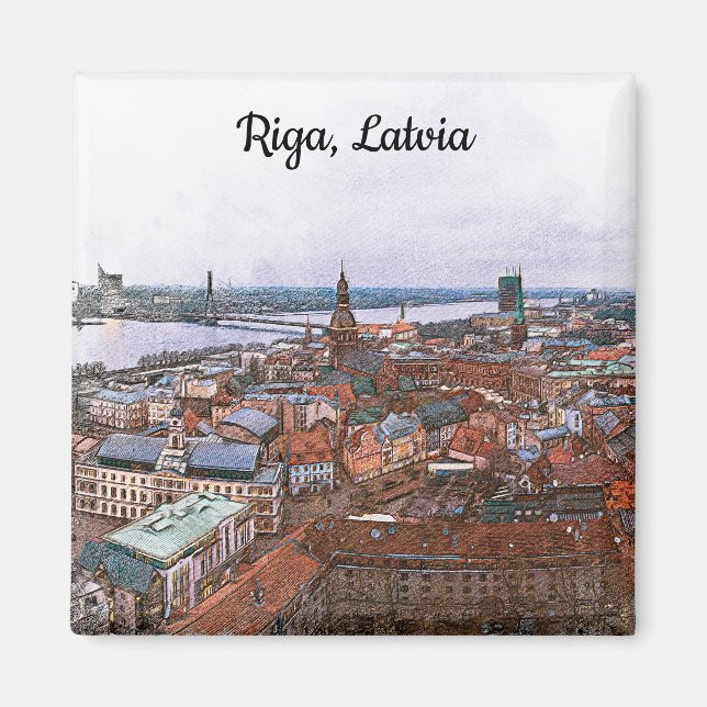 Imã Riga, visão do Panorama da Letónia (Frente)