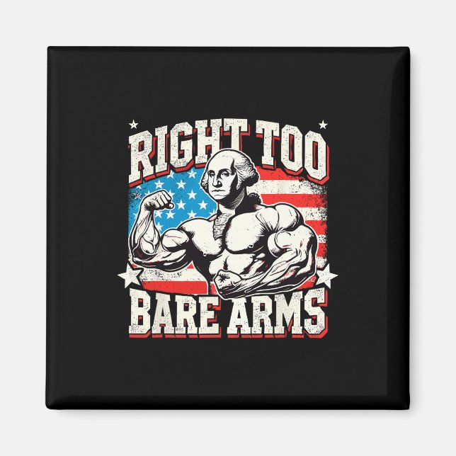 Imã Right To Bare Arms George Washington Bodybuilder G (Frente)