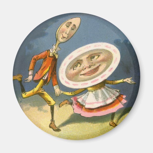 Imã Rima Infantil Antiga Mãe Gansa Hey Diddle (Frente)
