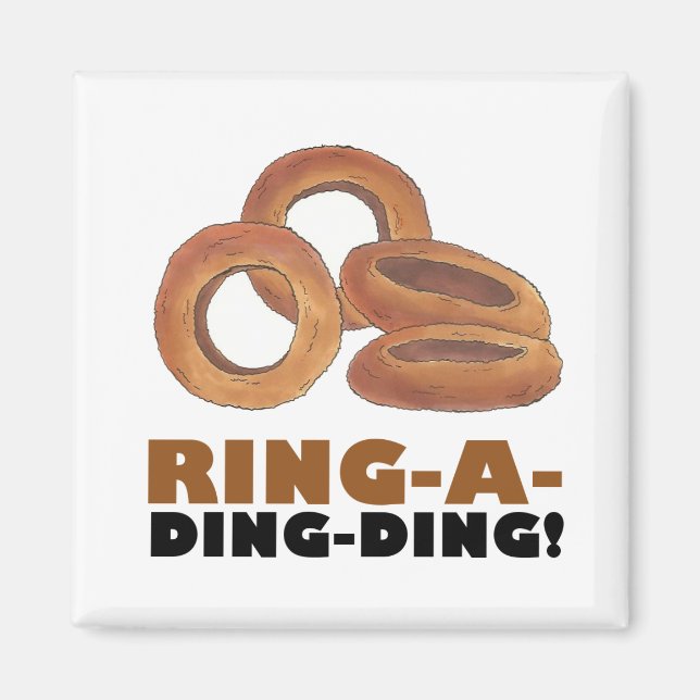 Imã Ring-A-Ding-Ding Onion Ring Rings Junk Food Foodie (Frente)