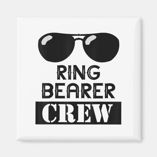Imã Ring Bearer Crew Ring Wedding Party Sungl Security (Frente)