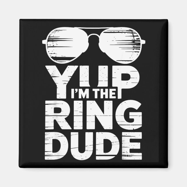 Imã Ring Security Wedding Party Funny Ring Bearer  (Frente)