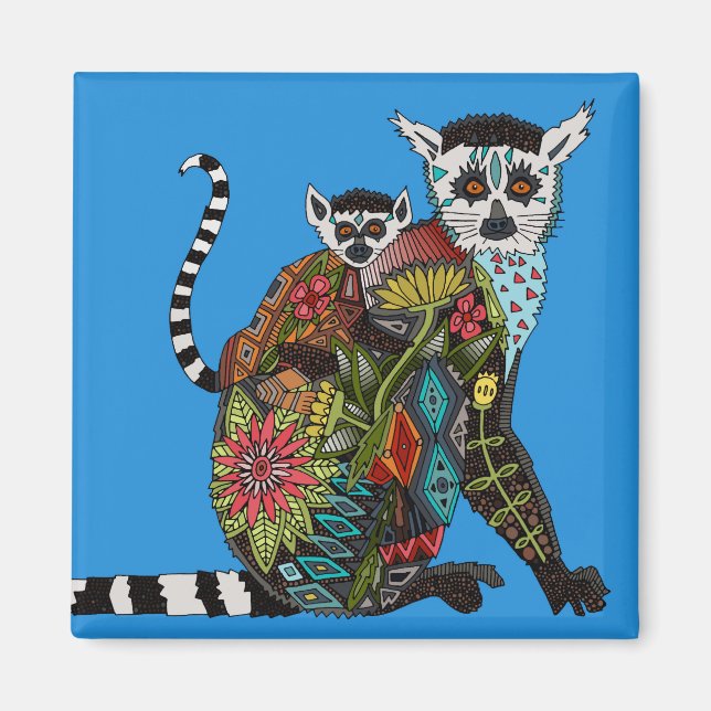 Imã Ring Tailed Lemur Love Blue (Frente)