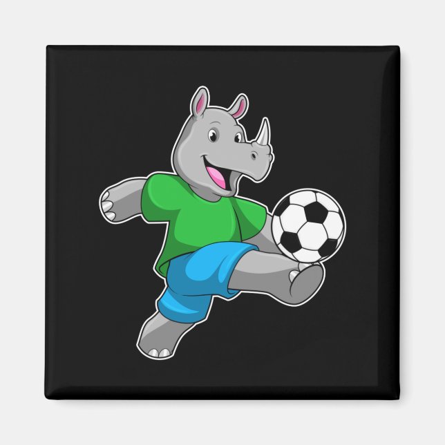 Imã Rinoceronte como jogador de futebol com camiseta d (Frente)
