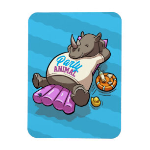 Ímã Rinoceronte Excêntrico Animal de Festa Piscina Inf