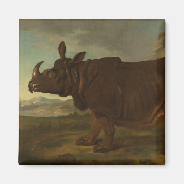 Imã Rinocerontes (Rhino) (Wild Animal) (por J.B. Oudry (Frente)