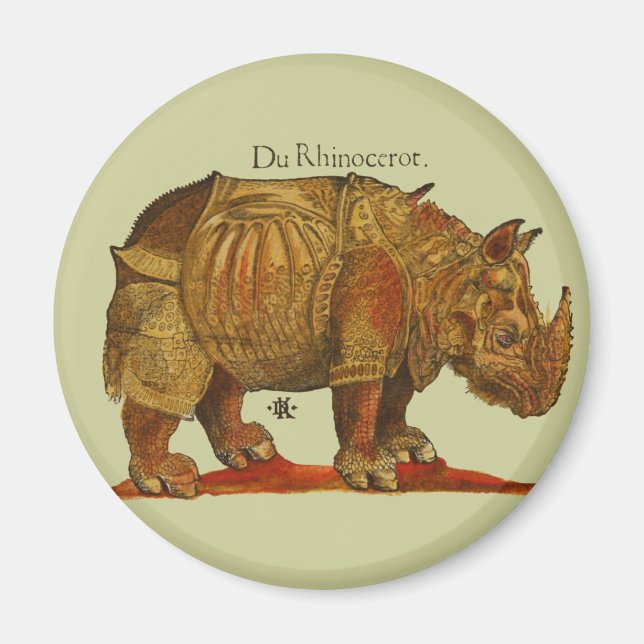 Imã Rinocerontes Rinocerontes de Vintage Rhino Durer A (Frente)
